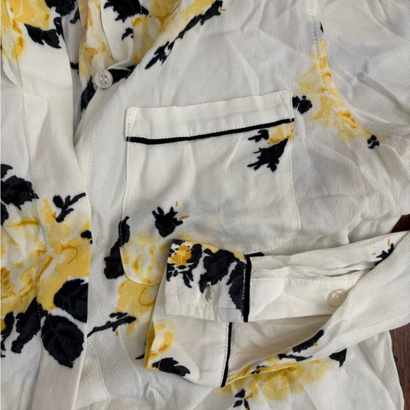 Ganni yellow rose button down viscose size 36 - Picture 4 of 8